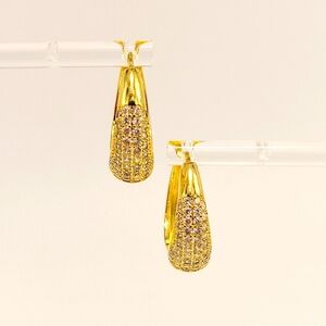 Hoop Earrings Pavé diamond Pearce ear New